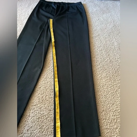 MING WANG Knit Straight-Leg Sz M Black Pull-On Pants Elastic Waistband - Picture 6 of 8